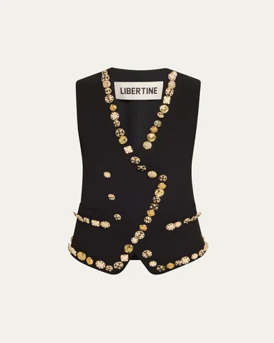 LIBERTINE NOVELTY BUTTON LUXE DOUBLE-BREASTED WAISTCOAT