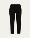 Libertine Button Luxe Embellished Cigarette Pants In Black