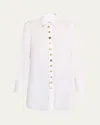 Libertine Button Luxe Long Classic Shirt In Wht