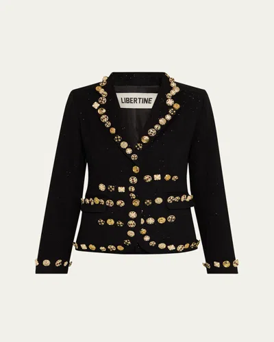 Libertine Button Luxe Short Jacket In Black