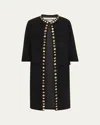 Libertine Button Luxe Wool Duster Coat In Black