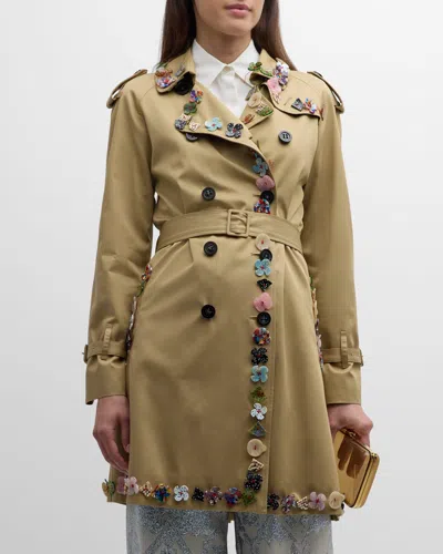 Libertine Button Town Belted Trench Coat In Khk