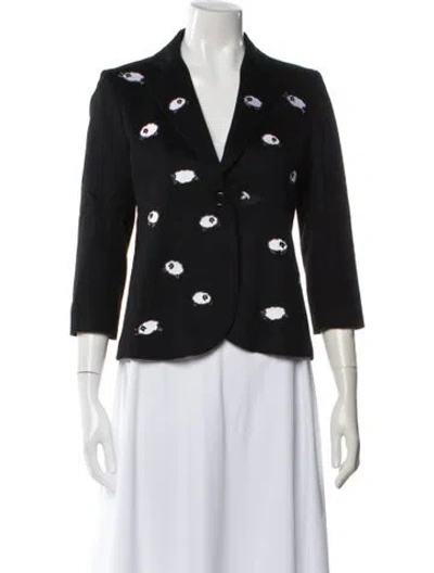 Pre-owned Libertine Camel Hair Printed Blazer In Black