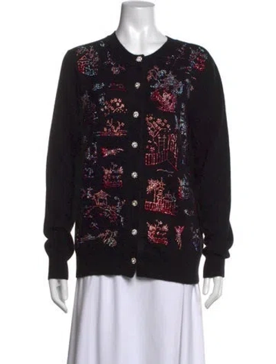 Pre-owned Libertine Cashmere Floral Print Sweater In Black
