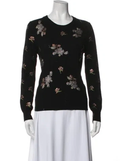 Pre-owned Libertine Cashmere Floral Print Sweater In Black