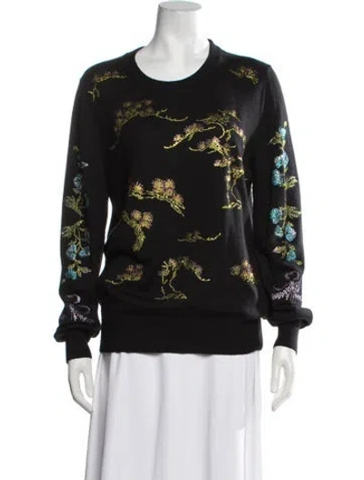 Pre-owned Libertine Cashmere Floral Print Sweater In Black