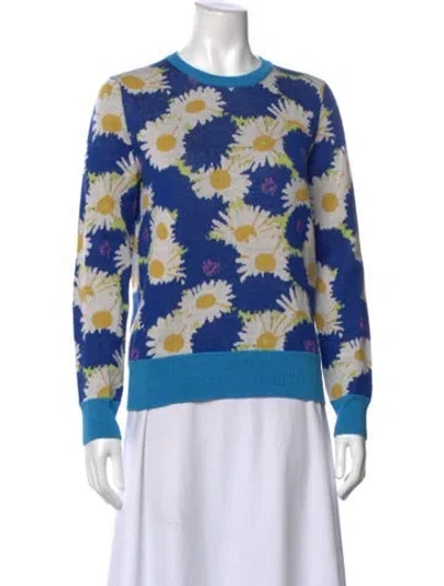 Pre-owned Libertine Cashmere Floral Print Sweater In Blue
