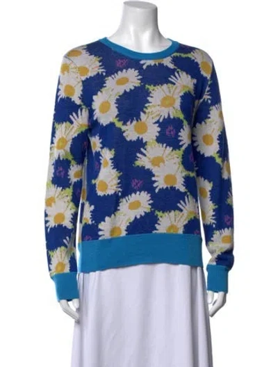 Pre-owned Libertine Cashmere Floral Print Sweater In Blue