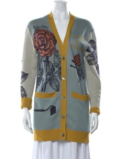 Pre-owned Libertine Cashmere Floral Print Sweater In Blue