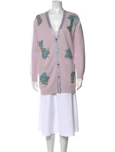 Pre-owned Libertine Cashmere Floral Print Sweater In Purple