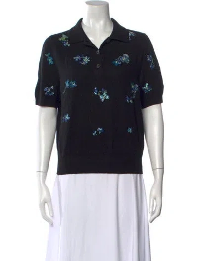 Pre-owned Libertine Cashmere Floral Print Sweater W/ Tags In Black