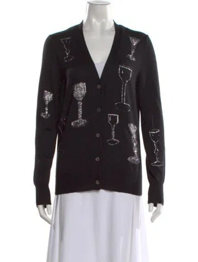 Pre-owned Libertine Cashmere Graphic Print Sweater In Black