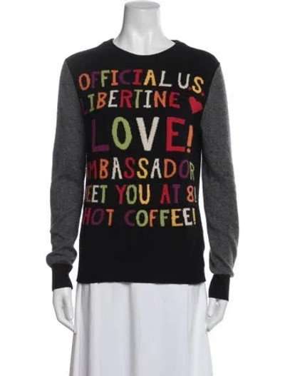Pre-owned Libertine Cashmere Graphic Print Sweater In Black