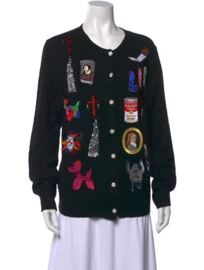 Pre-owned Libertine Cashmere Graphic Print Sweater In Black
