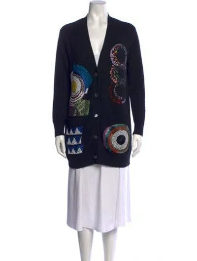 Pre-owned Libertine Cashmere Graphic Print Sweater In Black