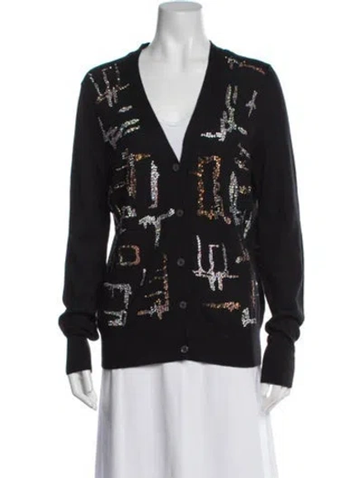 Pre-owned Libertine Cashmere Graphic Print Sweater In Black