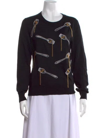 Pre-owned Libertine Cashmere Graphic Print Sweater In Black