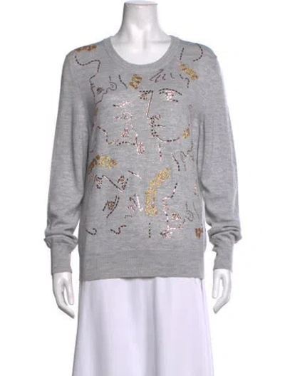 Pre-owned Libertine Cashmere Graphic Print Sweater In Grey