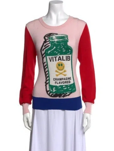 Pre-owned Libertine Cashmere Graphic Print Sweater In Red