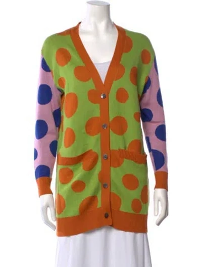 Pre-owned Libertine Cashmere Polka Dot Print Sweater In Green