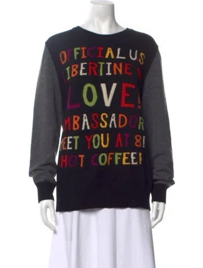 Pre-owned Libertine Cashmere Printed Sweater In Black
