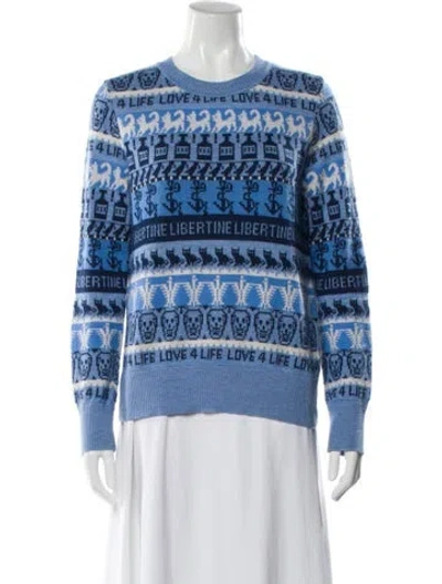 Pre-owned Libertine Cashmere Printed Sweater In Blue
