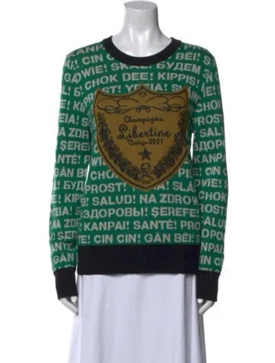 Pre-owned Libertine Cashmere Printed Sweater In Green