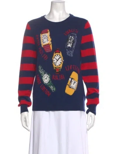 Pre-owned Libertine Cashmere Printed Sweater W/ Tags In Blue