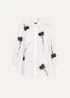 Libertine Cecil Beaton Carnation Silhouette-print Classic Shirt In Wht