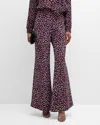 LIBERTINE CONFETTI-PRINT HIGH-RISE TRUMPET FLARED PANTS