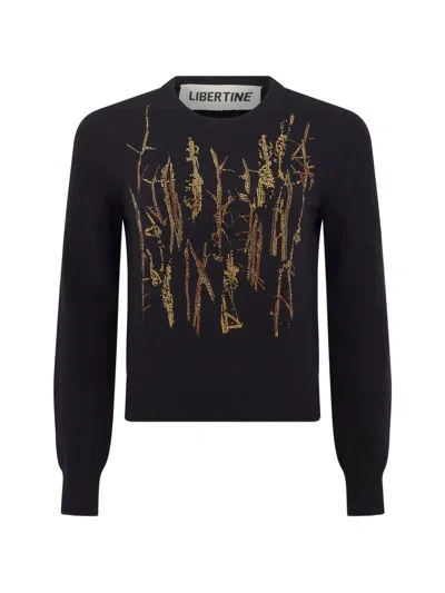 Libertine Crown Of Throns Embellished Sweater In Black
