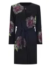 Libertine Crystal-embellished Floral Coat In Black
