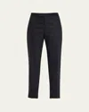 Libertine Crystal Pinstripe Skinny-leg Ankle Cigarette Pants In Nvy