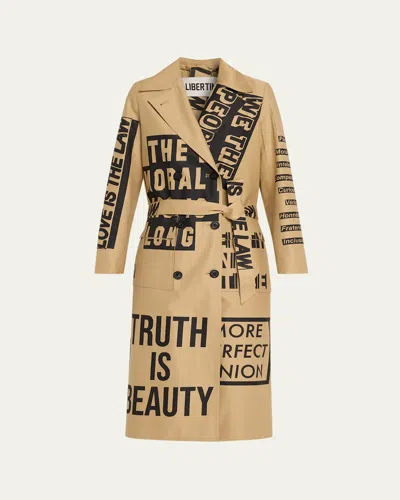 Libertine Democracy Lean Trench Coat In Brown