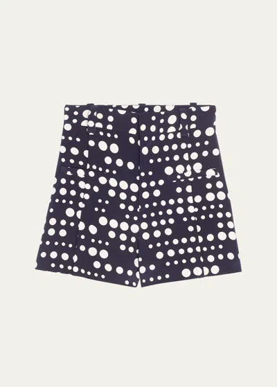 Libertine Dot Dotism Printed High Waisted Shorts In Nvywht