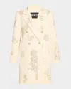Libertine Elizabeth St Garden Embellished Double-breasted Wool Coat In Ivo