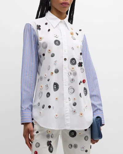 Libertine Existential Buttons Classic Shirt In Whtst