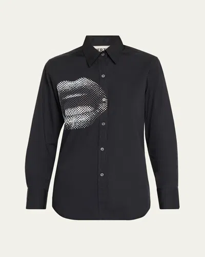 Libertine Five Senses Crystal Classic Shirt In Black