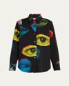 Libertine Five Senses Printed New Classic Wool Shirt In Blkmu