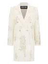Libertine Floral-pattern Double-breasted Coat In Neutral