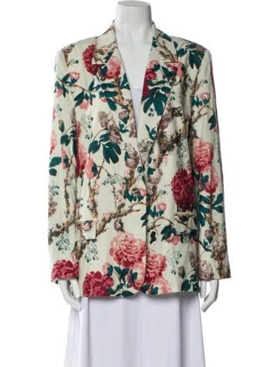 Pre-owned Libertine Floral Print Blazer In Blue