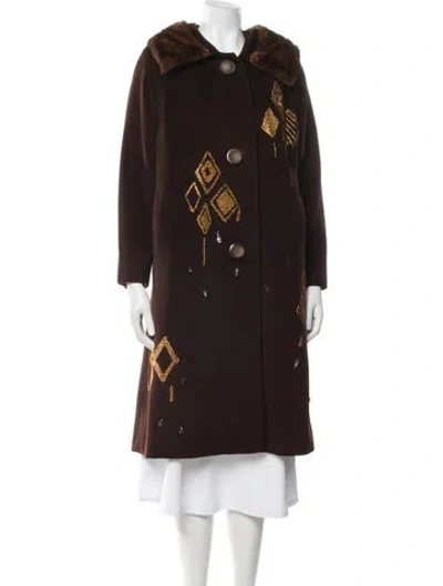 Pre-owned Libertine Floral Print Coat In Brown