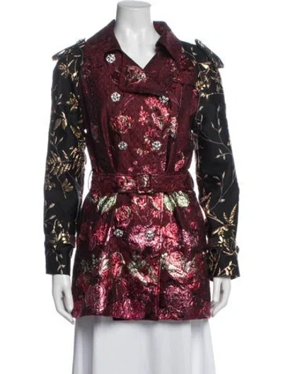 Pre-owned Libertine Floral Print Coat In Red