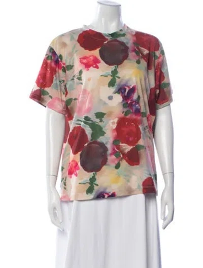 Pre-owned Libertine Floral Print Crew Neck T-shirt In Yellow
