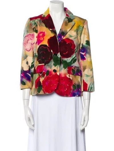 Pre-owned Libertine Floral Print Jacket In Red