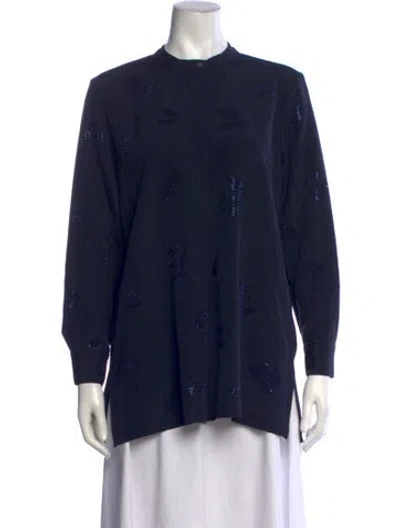 Pre-owned Libertine Floral Print Long Sleeve Top In Blue