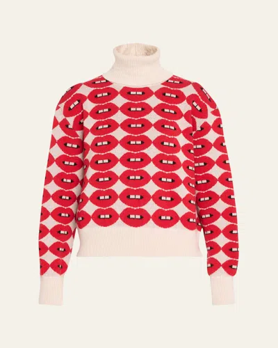 Libertine French Kissing In The Usa Cropped Cashmere Turtleneck In Mul