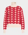 Libertine French Kissing In The Usa Cropped Cashmere Turtleneck In Multi