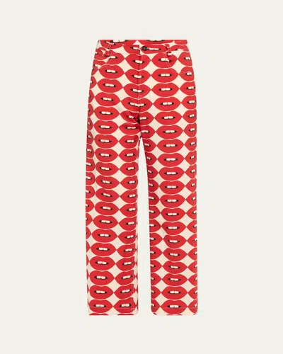 Libertine French Kissing In The Usa Cropped Wide Leg Pants In Mul