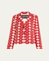 Libertine French Kissing In The Usa Printed Wool Short Blazer In Mul